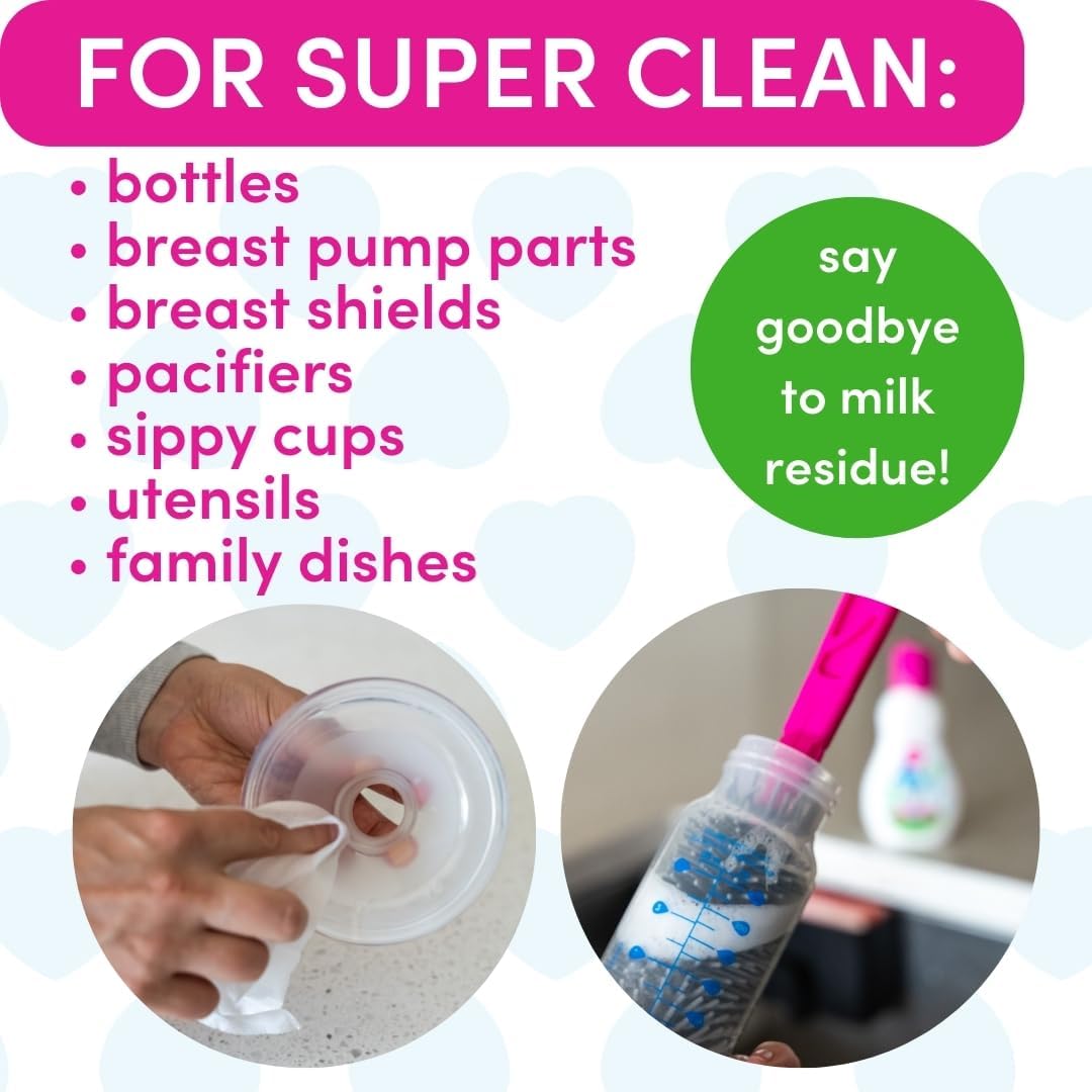 Dapple Baby Fragrance-Free Foaming Baby Bottle & Dish Soap - 13 fl oz - Cleans Bottles, Sippy Cups, Pacifiers, Breast Pumps, & More - Gently Removes Milk Film & Odors - Fragrance Free