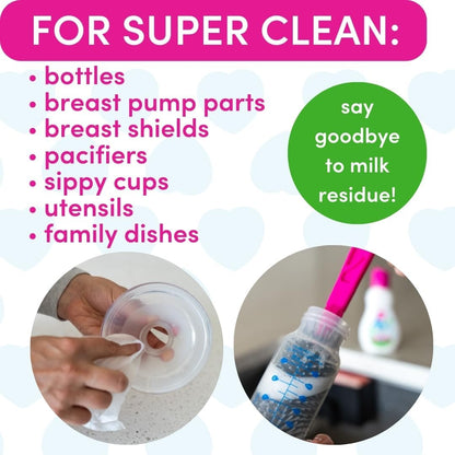 Dapple Baby Fragrance-Free Foaming Baby Bottle & Dish Soap - 13 fl oz - Cleans Bottles, Sippy Cups, Pacifiers, Breast Pumps, & More - Gently Removes Milk Film & Odors - Fragrance Free