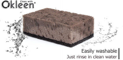 Green Multi Use Scrub Sponge. Made in Europe. 9 Pack, 4.3x2.8x1.4 inches. Odorless Heavy Duty and Non Scratch Fiber. Best, Durable, Delicate, Porous, Non Cellulose Kitchen Sponges and Scrubbers