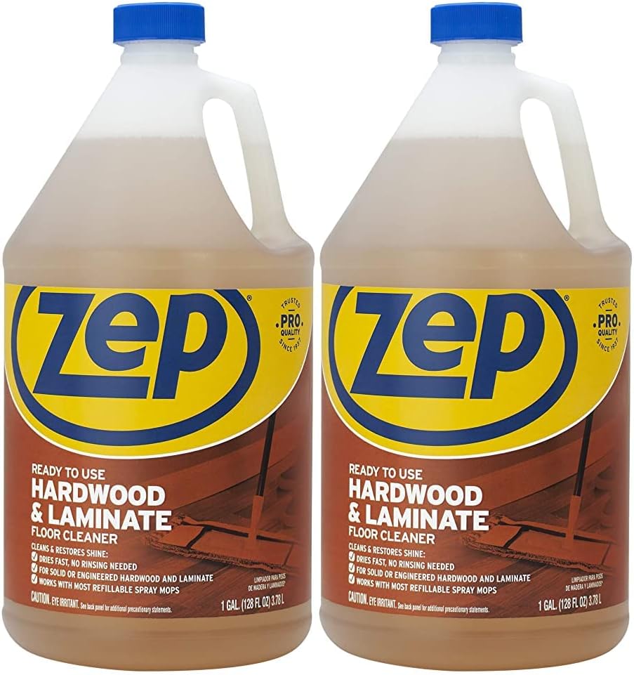 Zep Industrial Hardwood and Laminate Floor Cleaner - 1 Gallon - ZUHLF128 - Removes Spots, Stains and Scuffs. Cleans and Restores Shine