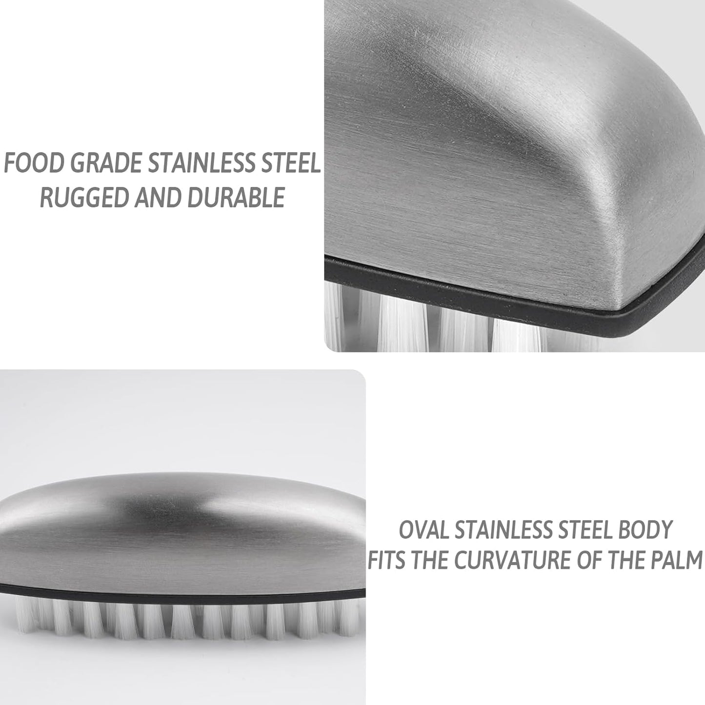 Vegetable and Fruit Cleaning Brush, 304 Stainless Steel Cleaning Brush, Microfiber Scrubbing Pad, Multipurpose Kitchen Tool (White)