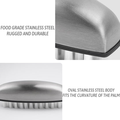 Vegetable and Fruit Cleaning Brush, 304 Stainless Steel Cleaning Brush, Microfiber Scrubbing Pad, Multipurpose Kitchen Tool (White)