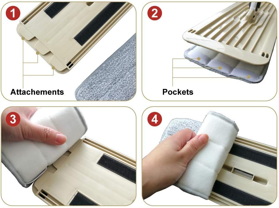 Bulletproof Microfiber Mop Replacement Heads - 5 Pack Washable Pads for Floor Cleaning Compatible with Tethys,Joy Moop & Most 11” - 13” Flat Squeeze Mops for Wet/Dry Mopping, Sanitizing, Scrubbing