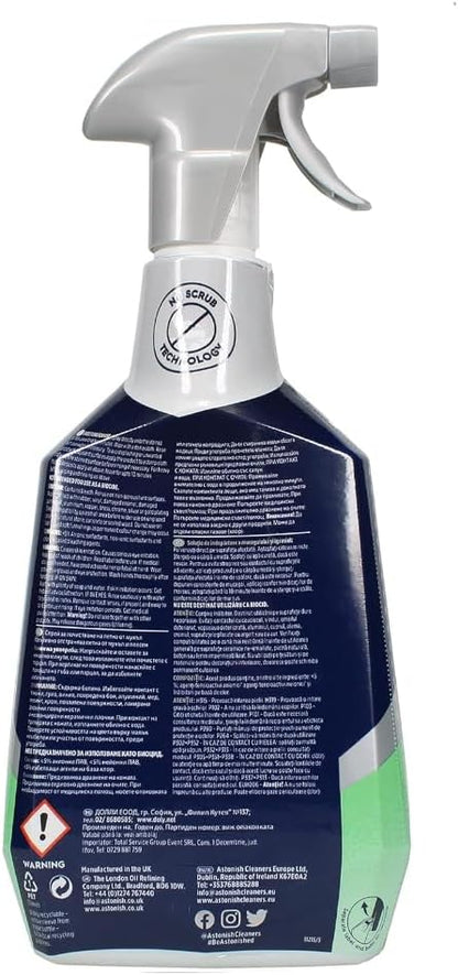 Astonish Apple Burst Household Cleaner - Shower Curtain, Shower Door, Bathroom Tiles - Hard Water Stains, Rust & Calcium Bathroom Cleaner - No Scrub, Cruelty Free Cleaning Supplies, 750ml Bottle