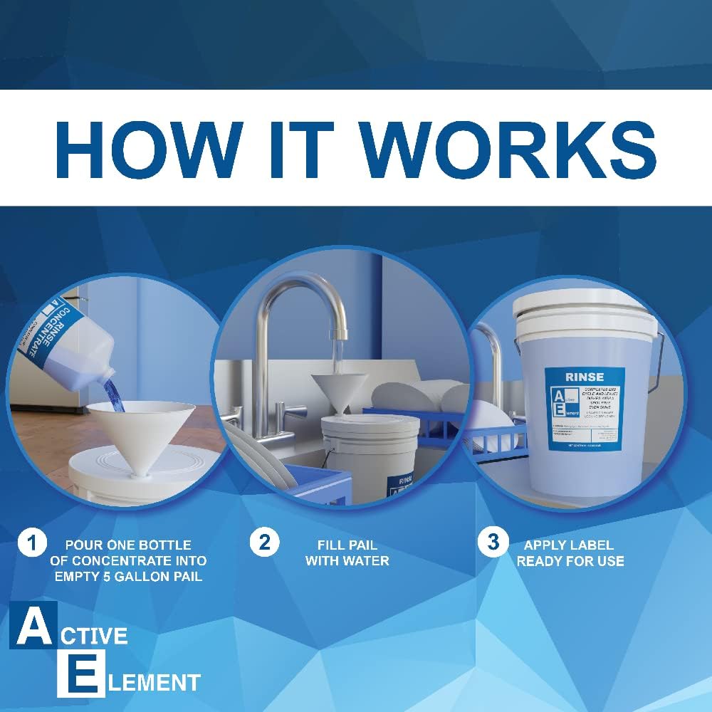 Commercial Dishwasher Rinse - Makes One 5-gallon pail - For High Temperature and Low Temp Dishwasher Machine - Commercial Strength