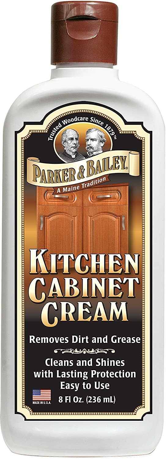 Parker & Bailey Kitchen Cabinet Cream, Multi Surface Cleaner & Furniture Cleaner, Quick Shine Wood Restorer & Protector for Cabinets, Tables & Surfaces, Renews & Restores a Finish for Wood, 16oz