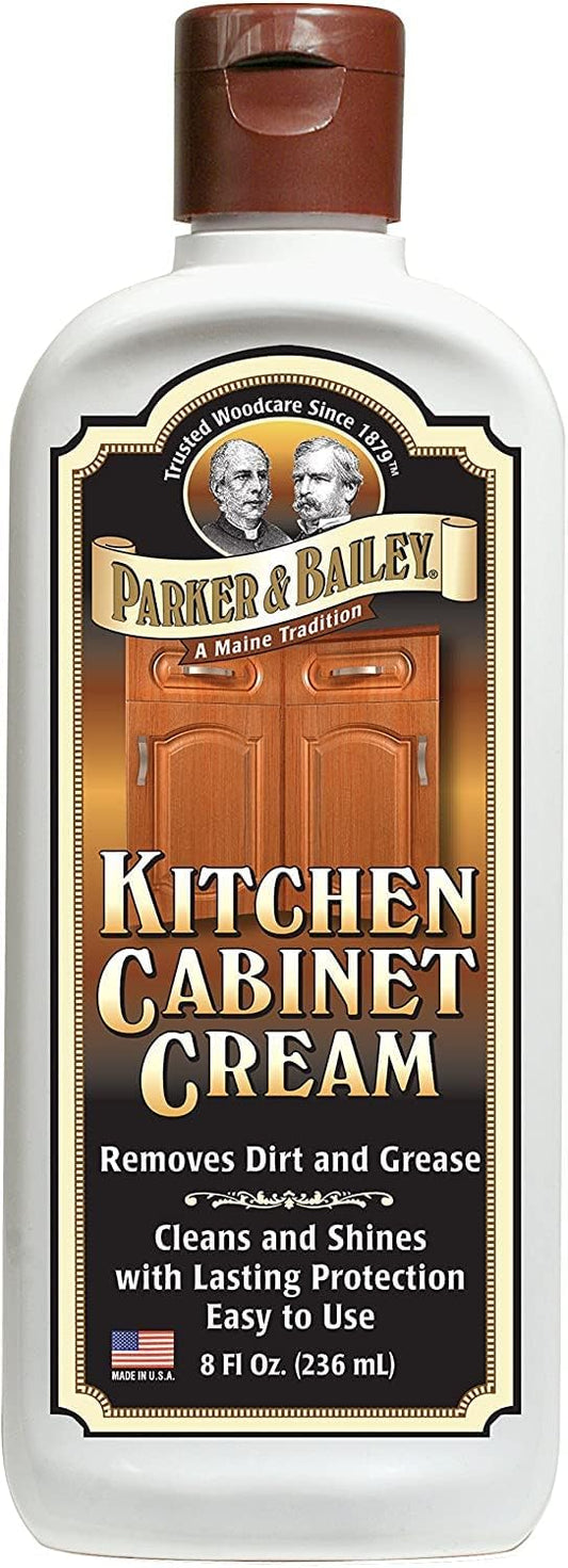 Parker & Bailey Kitchen Cabinet Cream, Multi Surface Cleaner & Furniture Cleaner, Quick Shine Wood Restorer & Protector for Cabinets, Tables & Surfaces, Renews & Restores a Finish for Wood, 16oz