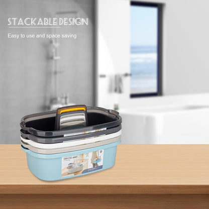 Large Cleaning Supplies Caddy Portable Shower Basket Supply Organizer with Handle Plastic Bucket Tool Storage for Bathroom, Bedroom, Kitchen, College Dorm, Garden, Dark Gray 2 Pack