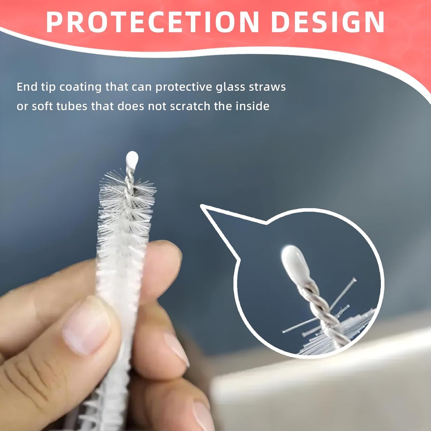 Cleaning Brushes for Reusable Drinking Straws, Set of 5, Long Wire Handle, Bottle and Straw Cleaner for Stanley Mug, Sippy Cup, Water Bottle and Tubes, Reusable and Flexible