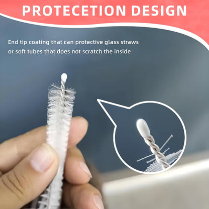 Cleaning Brushes for Reusable Drinking Straws, Set of 5, Long Wire Handle, Bottle and Straw Cleaner for Stanley Mug, Sippy Cup, Water Bottle and Tubes, Reusable and Flexible