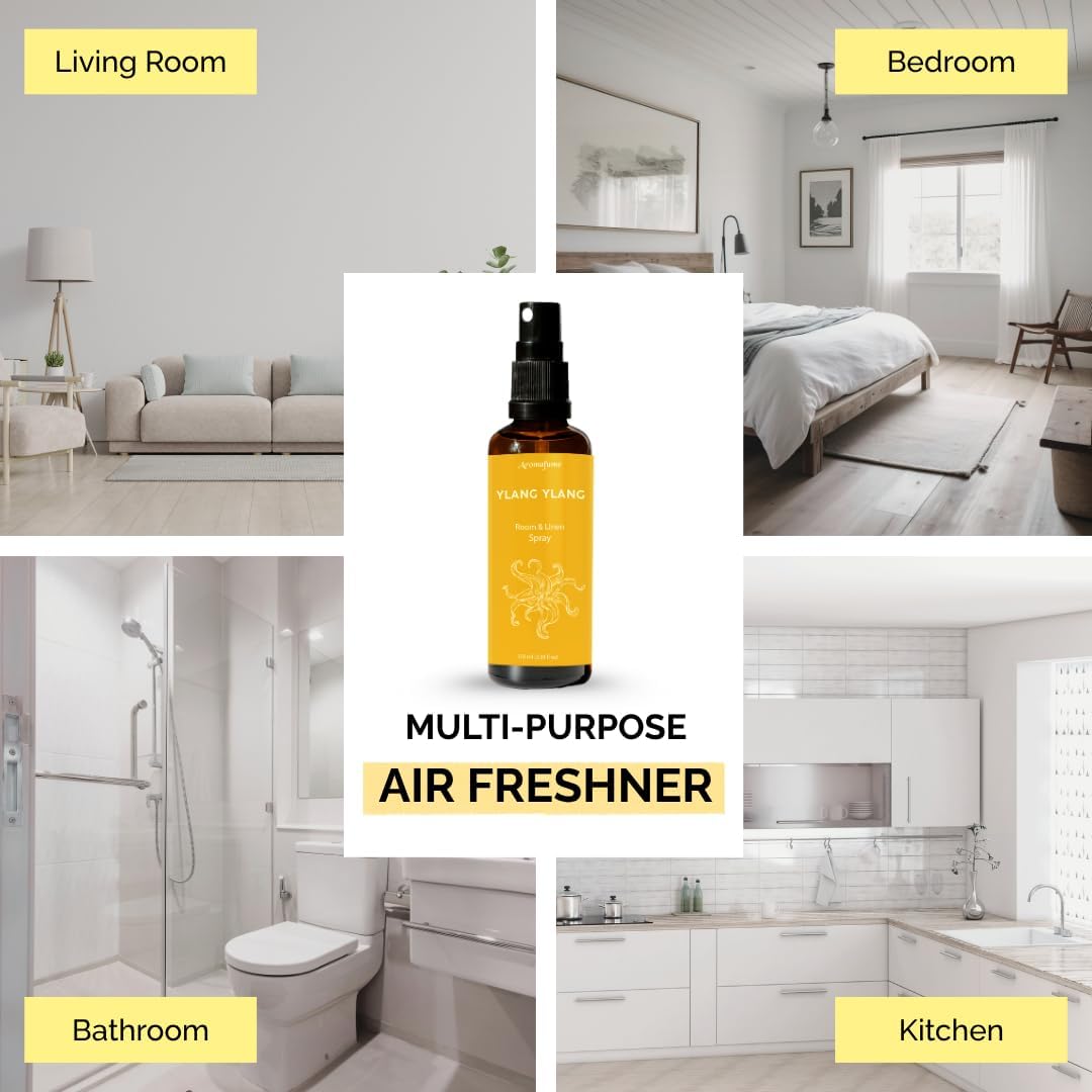 Vanilla Room, Linen & Pillow Spray by Aromafume | 100ml/3.38 fl oz | with Pure Vanilla Essential Oil | Aromatherapy Spray | Mist for Bedding, Fabrics