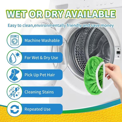 8 Pack Chenille Mop Refill Pads, Reusable Microfiber Mop Pads for 10''–12'' Flat Mops, Washable Dry& Wet Pads Refill for Hardwood, Tile, Compatible with Swiffer Sweeper
