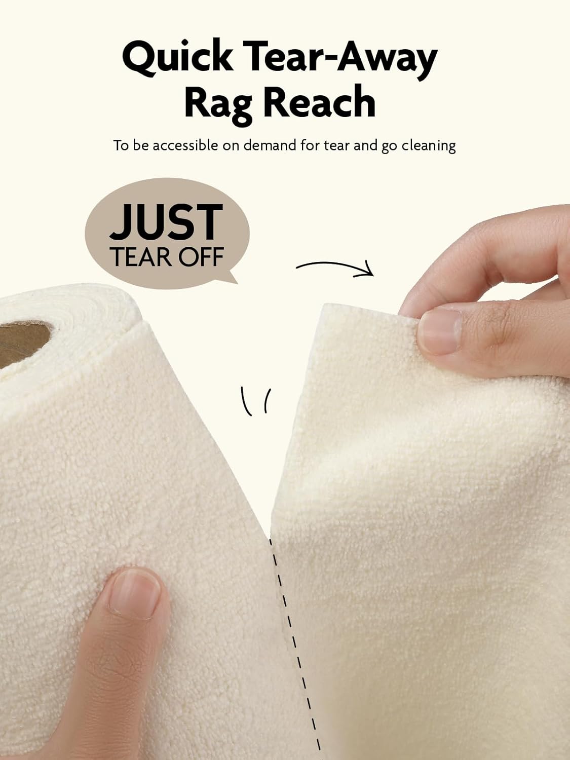 Fantasticlean Microfiber Cleaning Cloth Roll -40 Pack, Tear Away Microfiber Towels, 12" x 12", Reusable, Washable, Scratch Free, Ultra Absorbent Dishcloth for All-Around Cleaning Supplies (White)