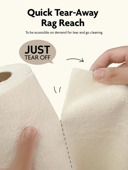 Fantasticlean Microfiber Cleaning Cloth Roll -40 Pack, Tear Away Microfiber Towels, 12" x 12", Reusable, Washable, Scratch Free, Ultra Absorbent Dishcloth for All-Around Cleaning Supplies (White)