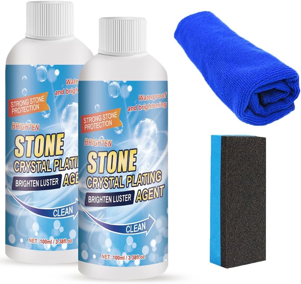 2 PCS Stone Crystal Plating Agent, Nano Stone Crystal Plating Agen, Marble Cleaner Stain Remover