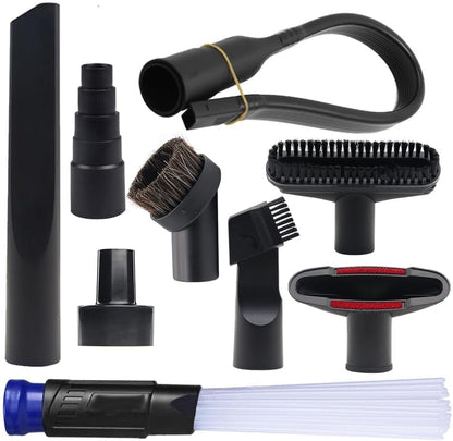 14 Pcs Household Cleaning Vacuum Cleaner Attachments Kit for Shop Vac Accessories with 1 1/4" Vacuum Brush Flexible Crevice Tool, Vacuum Cleaner Straw Tubes and Vacuum Hose Adapter Kit