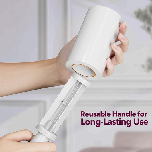 MEIQIHOME Lint Rollers for Pet Hair Extra Sticky, 1110 Sheets Mega Value Set Lint Roller with 5 Upgraded Handles, 10 Rollers Portable Pet Lint Roller for Clothes, Furniture, Dog & Cat Hair Removal