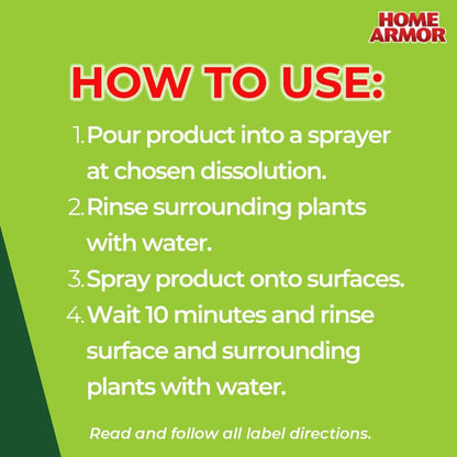 Home Armor Outdoor Cleaner Concentrate, 1 gal., Remove Stains from Mold, Mildew, Algae, Dirt and Grime for Visible Results in Seconds, No Scrubbing Required, Plant Safe