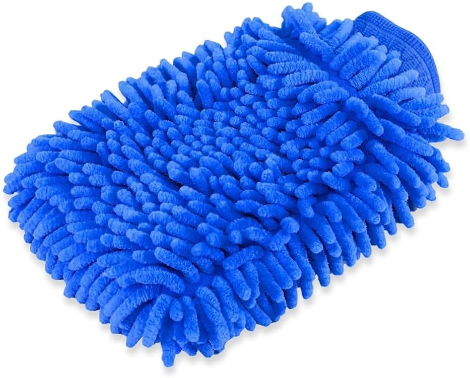 House Cleaning and Car Washing Gloves, Home Dusting Microfiber Mitts, Wash Clean Polish Faster (2-Pack, Pink/Blue)