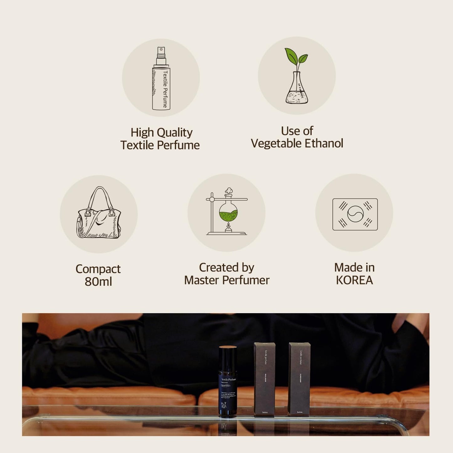 hetras Textile Perfume, England Cotton - Clean Breezy Scent, Long-Lasting Subtle Fragrance Wrinkle Release Spray, Wearable Scent, Travel-Size Linen Freshener, With Natural Essential Oils, 2.7 fl. oz.