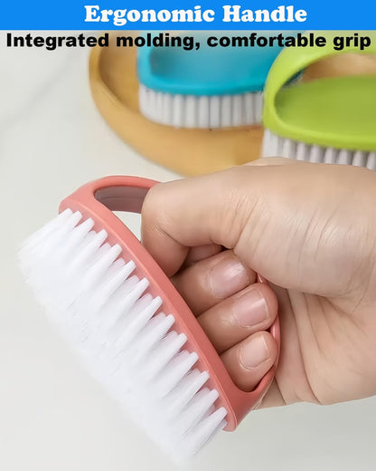 2 Pack Scrubbing Brushes for Cleaning, Heavy Duty Scrub Brush Nylon Stiff Bristles,Scrubber Cleaner Brush for Bathroom,Showe,Sink,Kitchen,Bathtub,Floor,Multi-Purpose Cleaning Brush (Green+Blue)