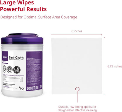 Professional Disposables Surface Disinfectant Super Sani-Cloth Wipes, 160Count
