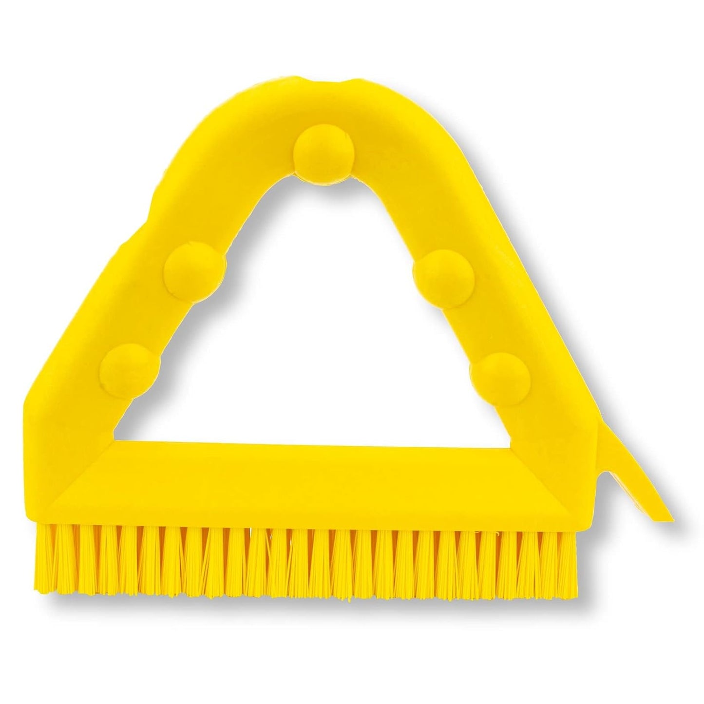 SPARTA Plastic Commercial Grout Brush, Triangle-Shaped Scrub Brush with Scraper and Two Threaded Holes for Attaching Handle (Sold Separately), 9 x 7 x 7 Inches, Gray
