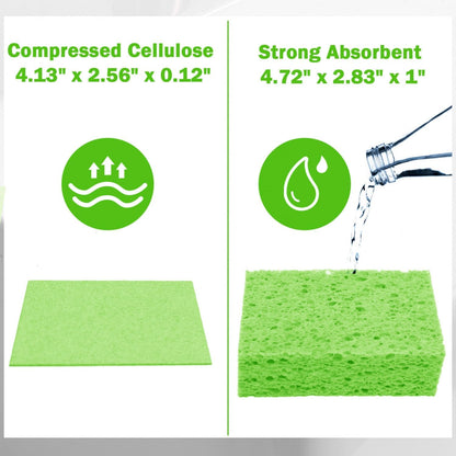 YoleShy 48 Pack Sponges Kitchen Natural Compressed Cellulose Sponges Durable Dish Sponge for Cleaning & DIY Reusable