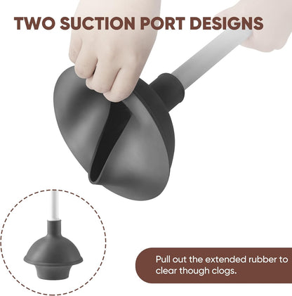 Eyliden Toilet Plunger and Brush Set | 2-in-1 Bathroom Cleaning Tools with Holder | Unclogs Toilets, Deep Cleans Bowls | Compact Caddy Stand | Nylon Bristles, Durable Plastic, Black