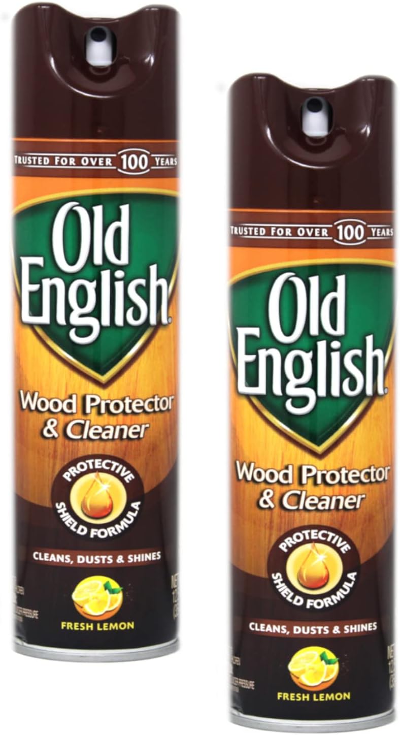 Old English Aerosol Wood Protector & Cleaner, Fresh Lemon 12.5 oz - 2 pk