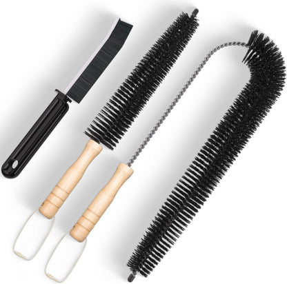 Holikme Dryer Vent Cleaner Kit 2 Pack - Household Cleaning Supplies,Long Flexible Refrigerator Coil Brush Radiator Brush,Dryer Lint Brush Home Essentials for Lint Trap Dust Vacuum Brush