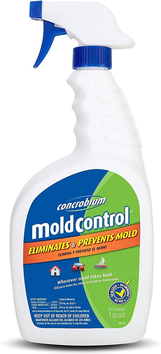 Concrobium Mold Control Spray, 32 oz, Mold and Mildew Cleaner for Hard Surfaces, Helps Eliminate and Prevent Mold and Musty Odors, No Bleach Formula for Indoor and Outdoor Use