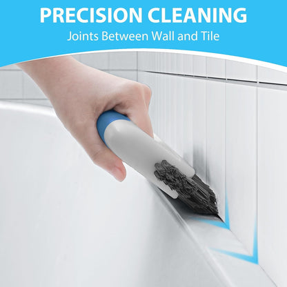 Lumkew Grout Cleaner Brush for Floors Tile Corner, V Shape Stiff Scrubber Cleaning Bathroom Shower, Blue,1 Pcs