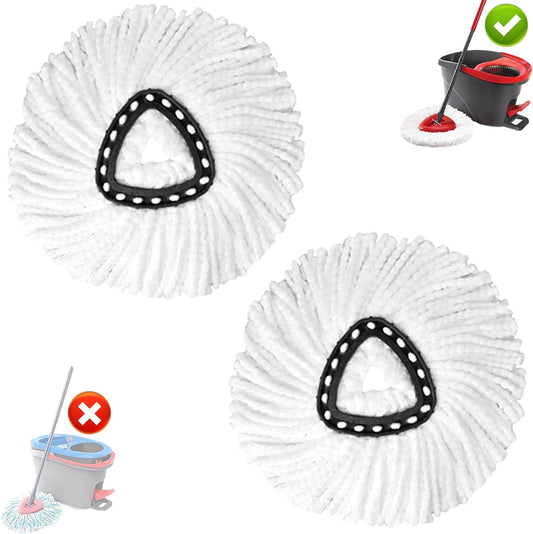 20Pack Spin Mop Replacement Heads,Spinning Mop Replace Head for Floor Cleaning, 100% Microfiber Mop Head Replacement Compatible with Triangle Spin Mop Refill for Easy Wring Mop,White