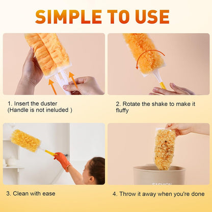 Heavy Duty Duster Refills, Unscented Disposable Dusters Kit for Cleaning Dusting Furniture Blind Ceiling Fan, Multi Surface 360 Feather Duster(25)