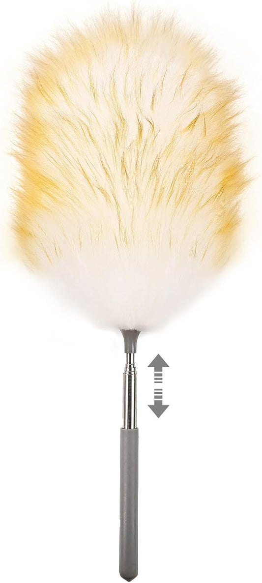 Extendable Cleaning Duster,66.9Inch Telescoping Feather Dusters with Stainless Steel Extension Pole for Cleaning High Ceiling Fan, High Ceilings,Furniture