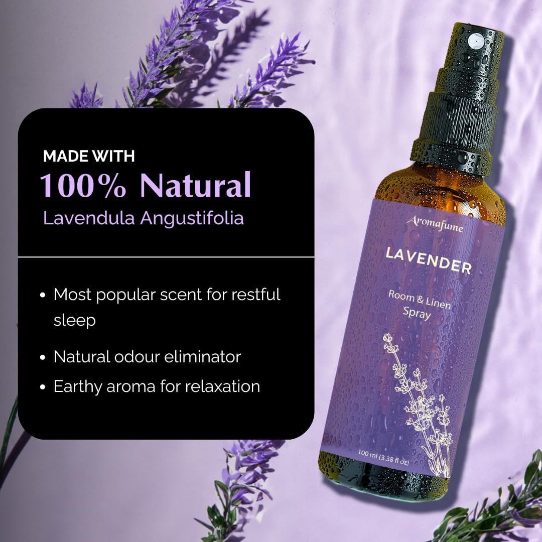 Vanilla Room, Linen & Pillow Spray by Aromafume | 100ml/3.38 fl oz | with Pure Vanilla Essential Oil | Aromatherapy Spray | Mist for Bedding, Fabrics