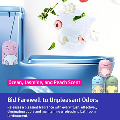 Cute Dinosaur-Shaped Toilet Bowl Cleaner Bottle, Bathroom Toilet Tank Cleaner with Ocean, Jasmine, and Peach Scent,Three bottles can be used for 9 months (Ocean&Peach&Jasmine)