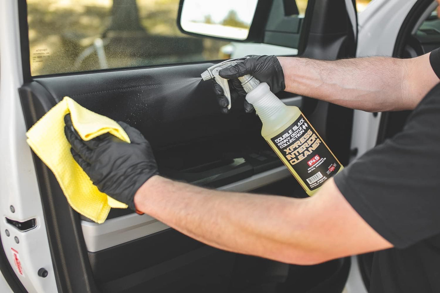 P & S PROFESSIONAL DETAIL PRODUCTS Xpress Interior Cleaner – Safe for Leather, Vinyl, Plastic & More, Removes Dirt, Grease & Oil, No Residue, Fresh Scent, No Dilution Needed - 1 Gallon