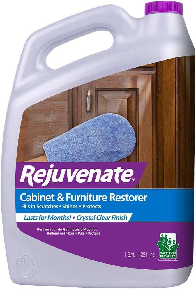 Rejuvenate Cabinet And Furniture Restorer Fills In Scratches, Shines And Protects Indoor Cabinets And Furniture, 16 Ounces