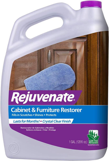 Rejuvenate Cabinet And Furniture Restorer Fills In Scratches, Shines And Protects Indoor Cabinets And Furniture, 16 Ounces