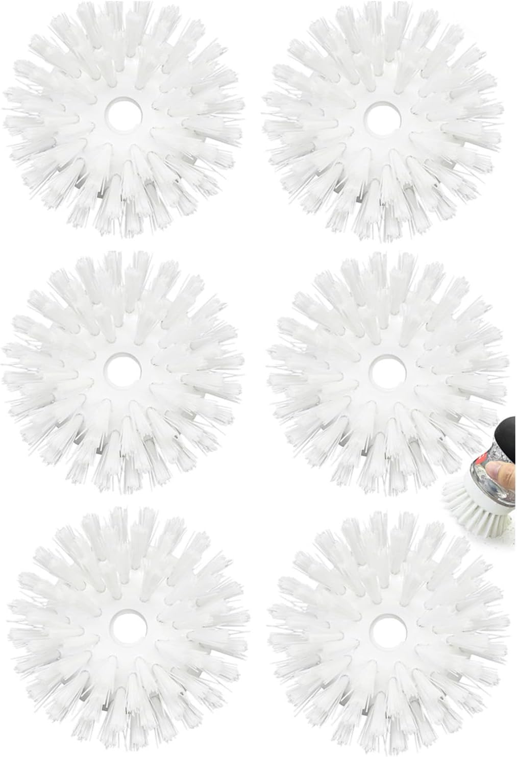 Palm Brush Refills for OXO Soap Dispensing Dish Brush - 4 Pack Cleaning Replacement Brush Head for OXO Palm Brush(White)