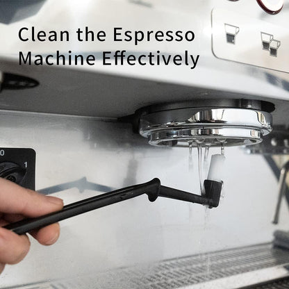 watchget Coffee Machine Cleaning Set,1Piece Coffee Machine Brush with Spoon and 1 Piece 58mm Stainless Steel Backflush Insert, Metal Blind Filter for Espresso Machine