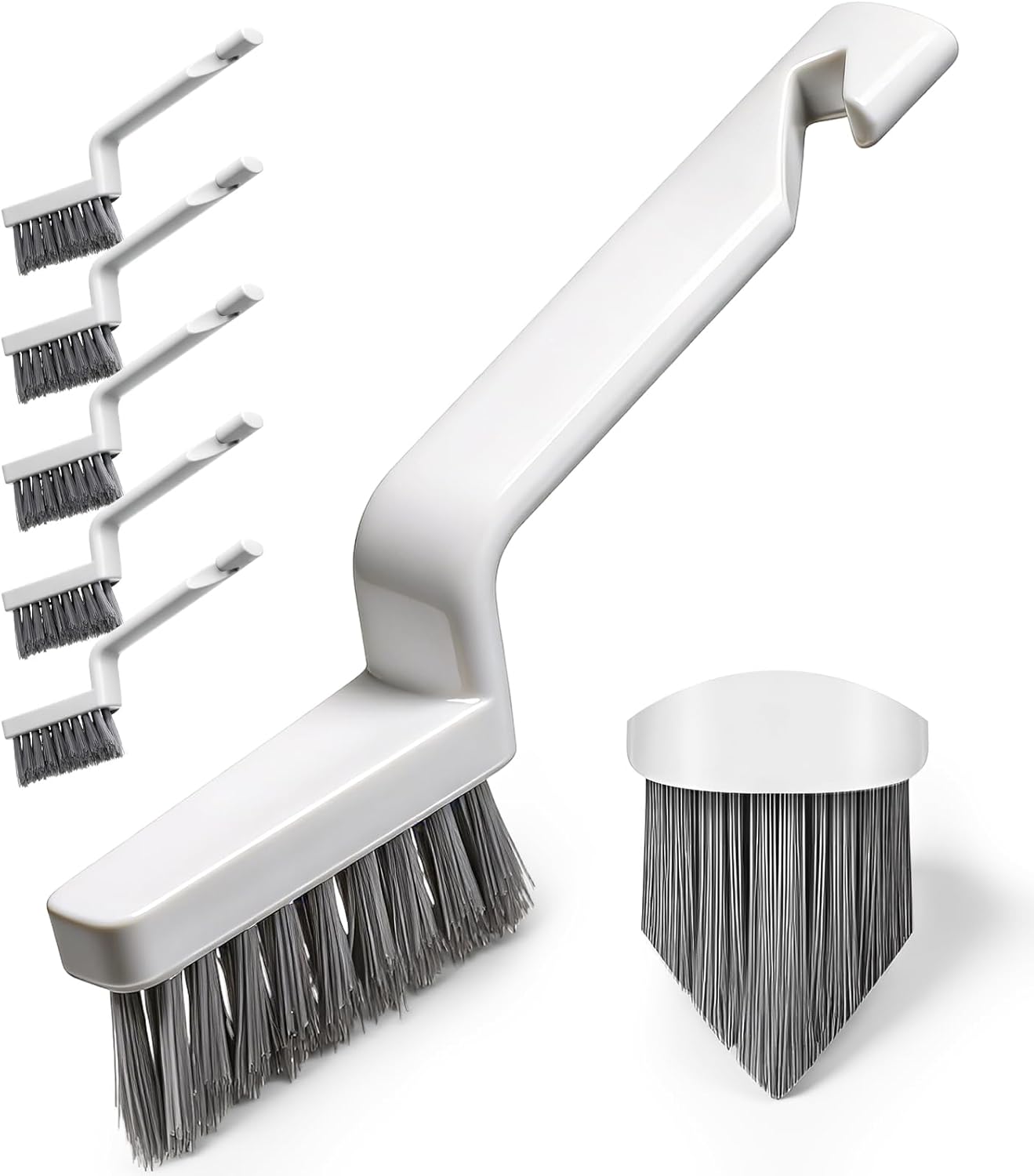 6 Pack Grout Cleaner Brush V Shape Hard Bristle Grout Brush Stiff Grouts Cleaning Brushes for Tile Floor, Handheld Grouts Scrub Brushes for Shower, Bathroom, Kitchen, Household Use