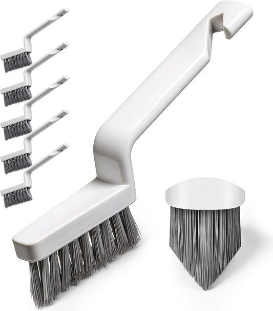 6 Pack Grout Cleaner Brush V Shape Hard Bristle Grout Brush Stiff Grouts Cleaning Brushes for Tile Floor, Handheld Grouts Scrub Brushes for Shower, Bathroom, Kitchen, Household Use