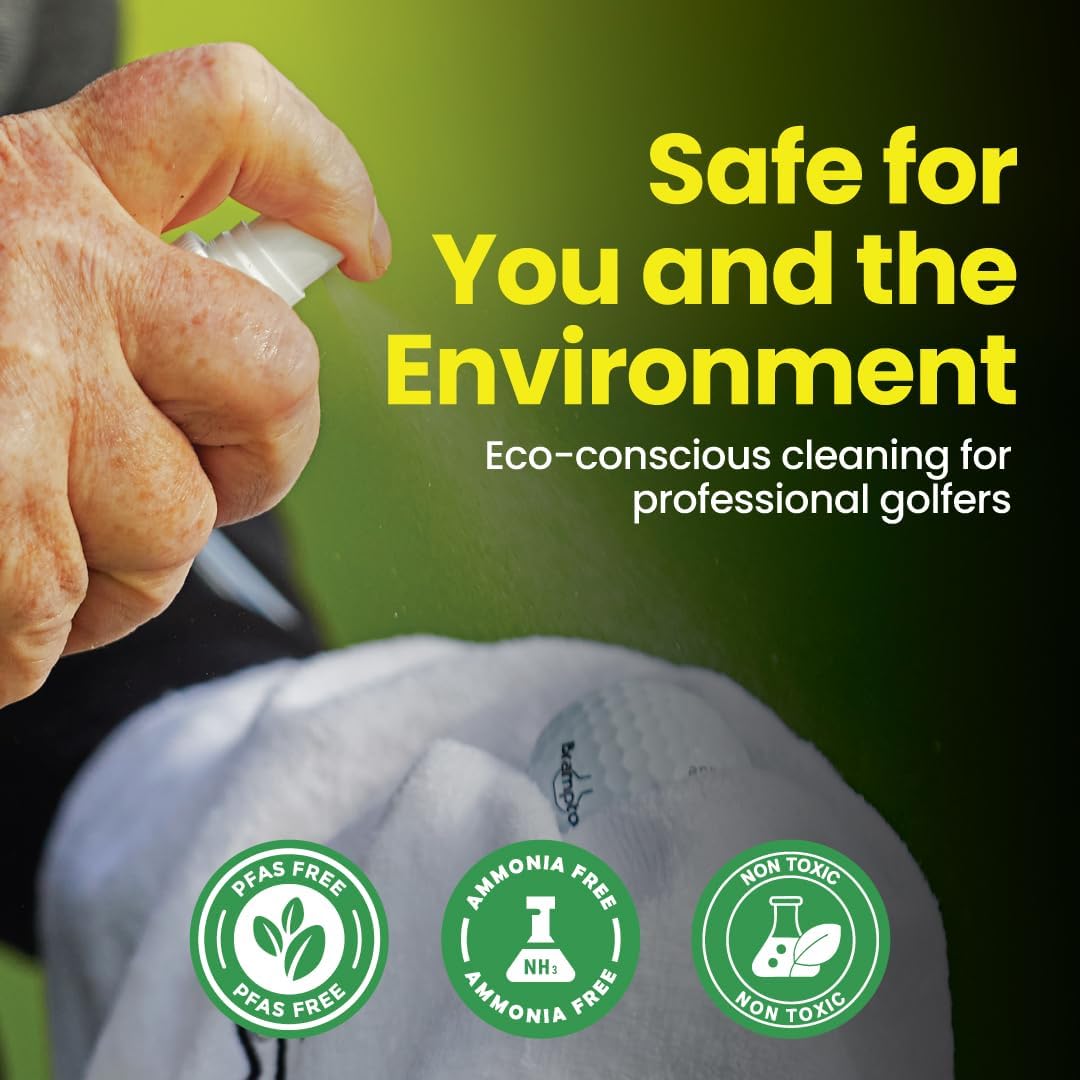 Brampton Golf Grip Cleaner, Works on Balls & Club Head Grooves, Restores Tackiness, Removes Dirt & Oil, Grip Spray for Golf, Tennis, Baseball, Football, & More, No PFAS or Ammonia, 4oz