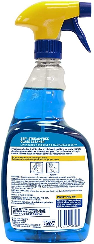 Zep, ZU1120128, Streak-Free Glass Cleaner, 128 ounce