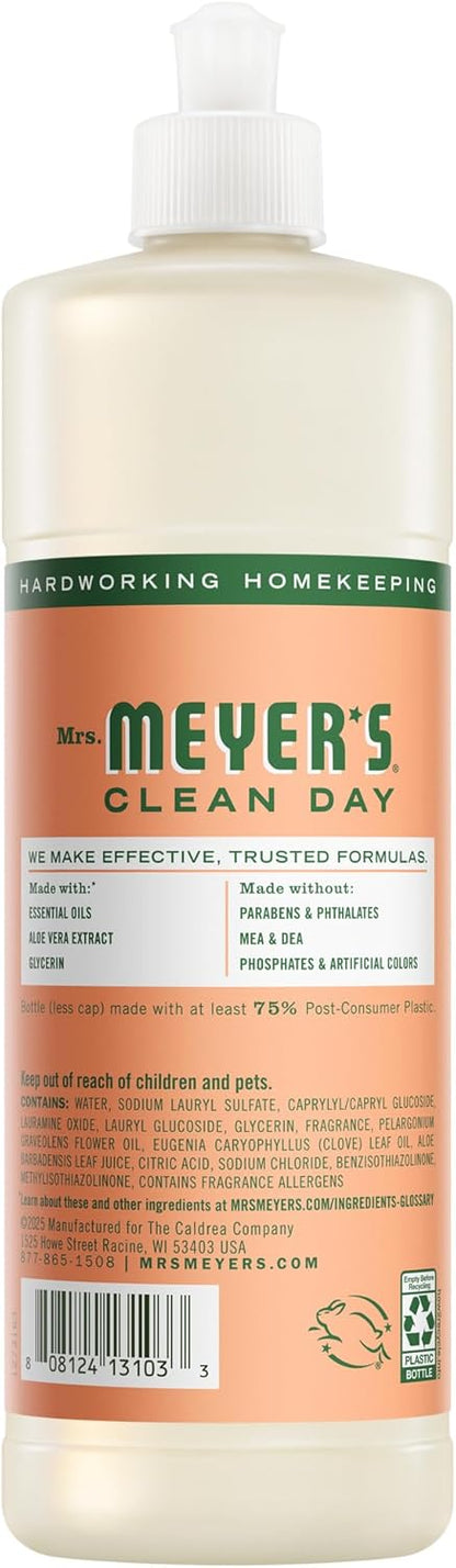 MRS. MEYER'S CLEAN DAY Liquid Dish Soap, Honeysuckle Scent, 16 Fl Oz Bottle