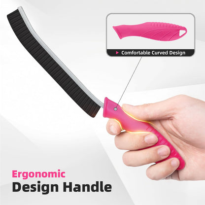 FOOGWEE Hard Bristle Crevice Cleaning Brush - Cleaning Tools for Household Use, Multifunctional Gap Cleaning Supplies for Kitchen, Bathroom, Toilet, Window, Vehicle, Faucets, Grout, Home (Black)