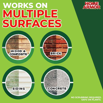 Home Armor Outdoor Cleaner Concentrate, 1 gal., Remove Stains from Mold, Mildew, Algae, Dirt and Grime for Visible Results in Seconds, No Scrubbing Required, Plant Safe